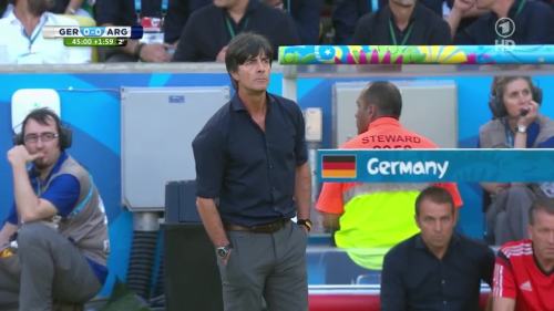 Joachim Löw & Hansi Flick – Germany v Argentina – 1st half 11