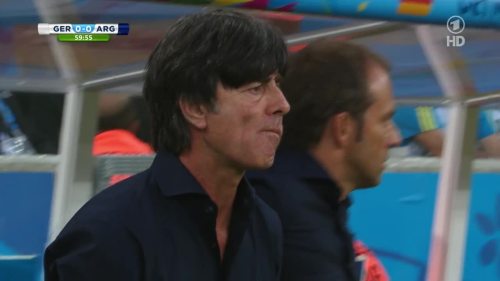 Joachim Löw & Hansi Flick – Germany v Argentina – 2nd half 1
