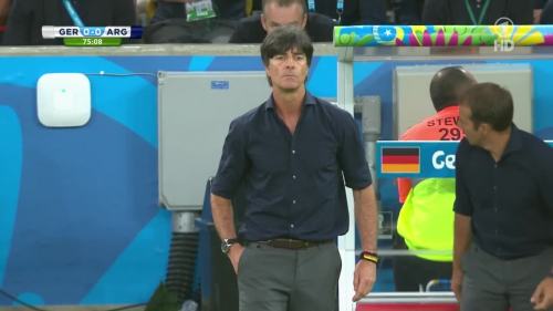 Joachim Löw & Hansi Flick – Germany v Argentina – 2nd half 2