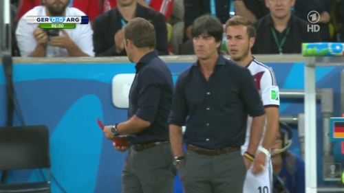 Joachim Löw & Hansi Flick – Germany v Argentina – 2nd half 5