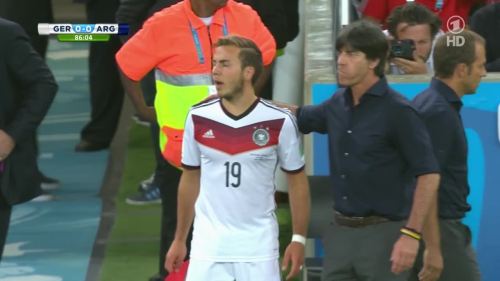 Joachim Löw & Hansi Flick – Germany v Argentina – 2nd half 8